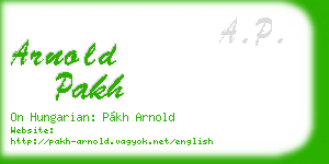 arnold pakh business card